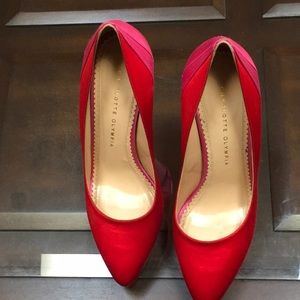 Charlotte Olympia red/pink platforms